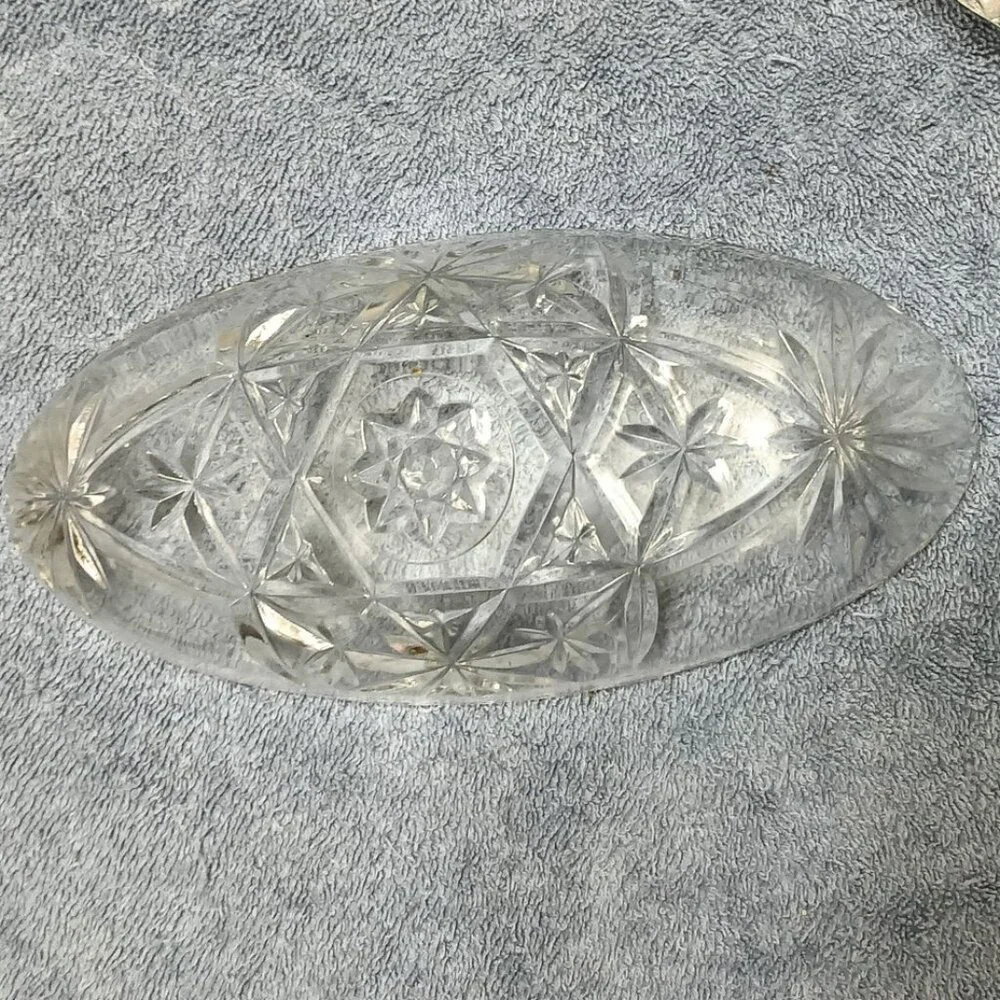 Vintage Anchor Hocking Star Of David Relish Dish ( EAPC ) 8.5 X 4 X 1.25 - Picture 4 of 6